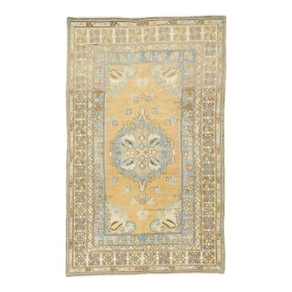 Vintage Turkish Oushak Rug, 04'06 X 07'03 For Sale