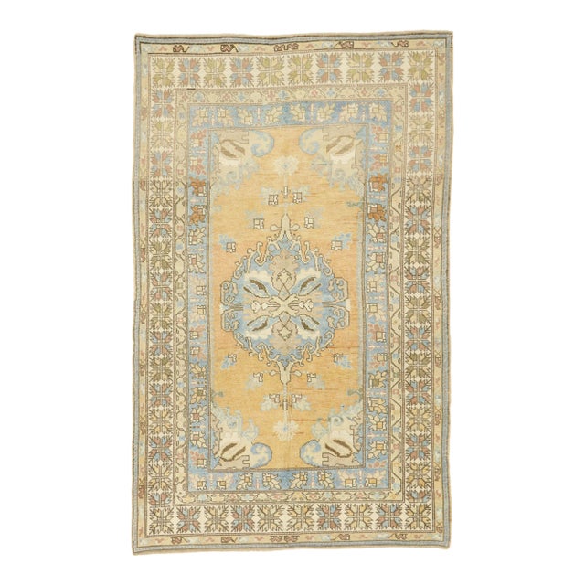 Vintage Turkish Oushak Rug, 04'06 X 07'03 For Sale
