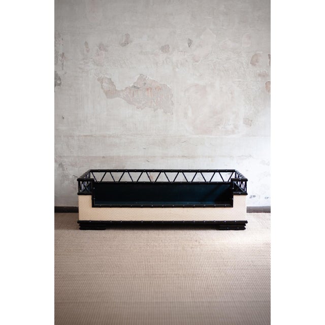 Lacquered Wood Daybed with Bamboo Effect, 1970s For Sale - Image 11 of 11