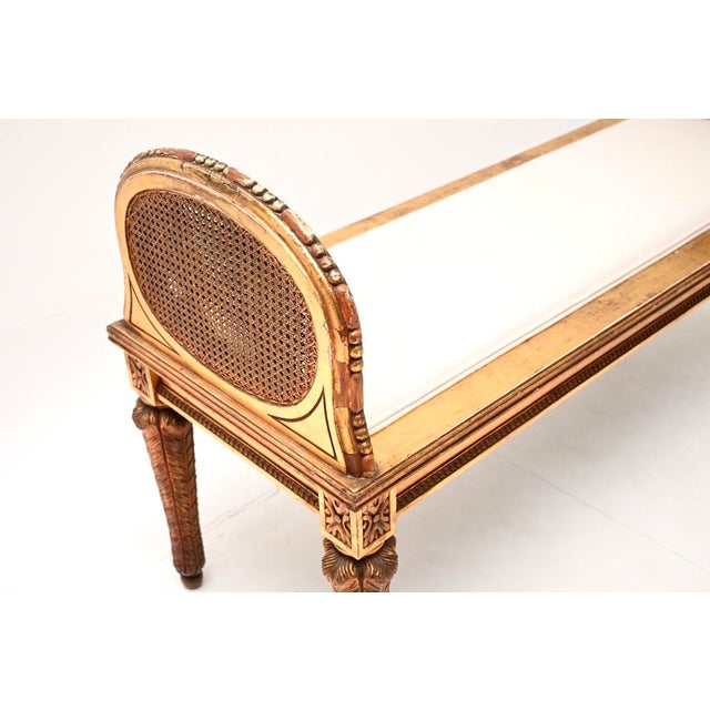 Wood Antique French Carved Gilt Wood Stool, 1890 For Sale - Image 7 of 10