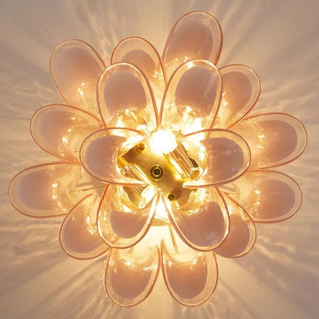 1990s Ceiling with Murano Glass Sellas Pink and White Saddles, Italy, 1990s For Sale - Image 5 of 12