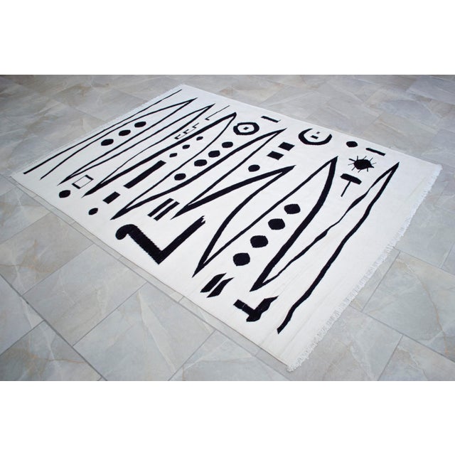 Paul Klee - Heroic Strokes of the Bow - Inspired Silk Hand Woven Area - Wall Rug 5′ × 6′9″ For Sale - Image 6 of 14
