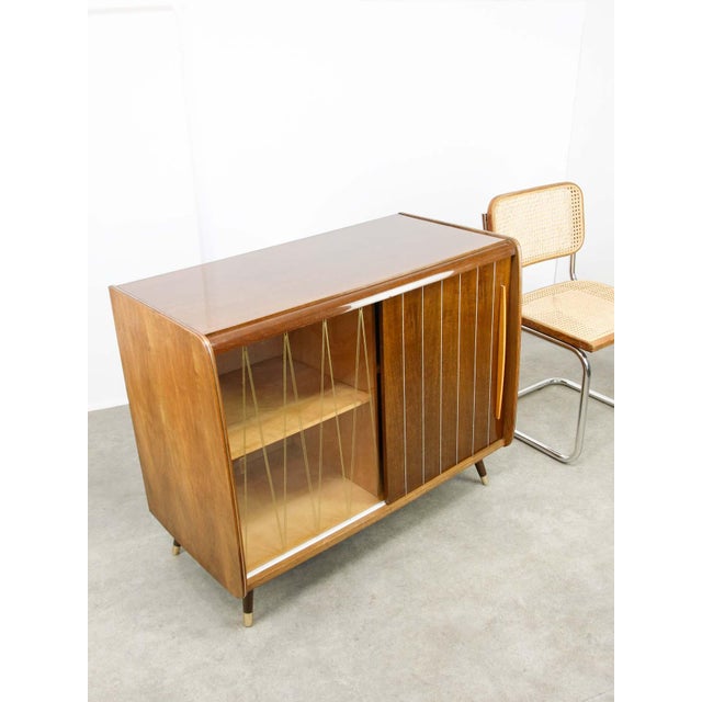 Brown Mid-Century Modern Turntable and LP Sideboard, 1960s For Sale - Image 8 of 18