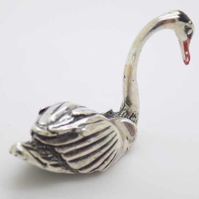 1980s Vintage Italian Handmade Silver Swan, 1980s For Sale - Image 5 of 11
