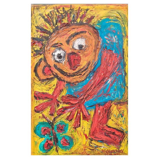 Dmitry Lavrentjev, Butterfly Hunting, 2001, Oil on Wood For Sale