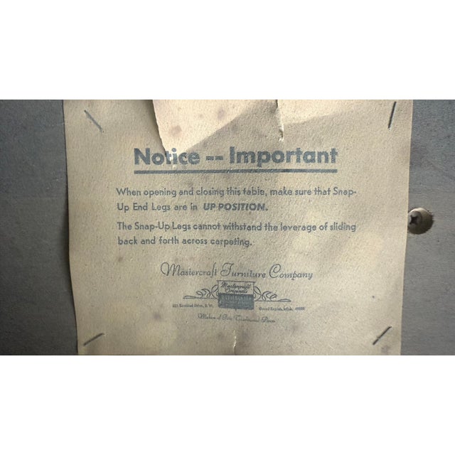 1970s Mastercraft Burlwood Expandable Dining Table — No Leaves Included For Sale - Image 15 of 15