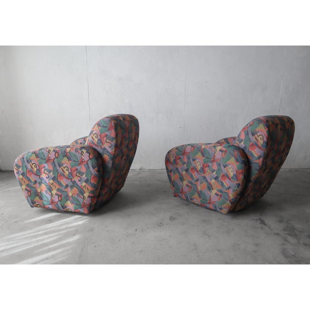 Postmodern Pair of Post Modern Swivel Chairs by Kagan for Preview For Sale - Image 3 of 8