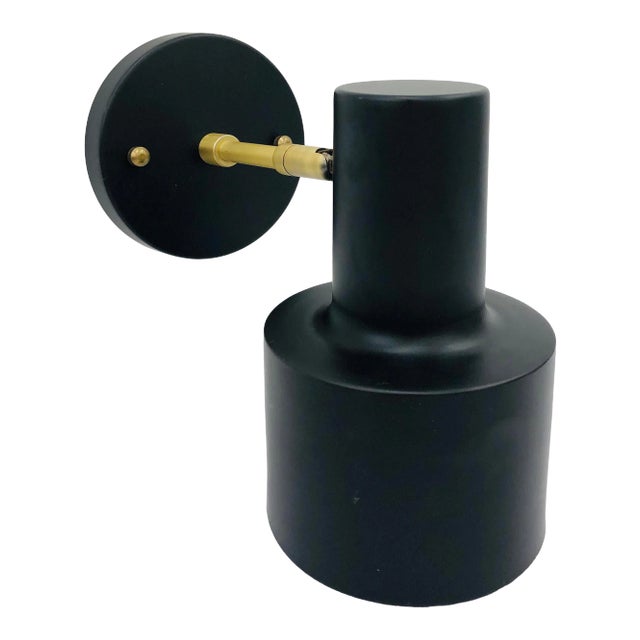 Industrial Style Black Metal Sconce For Sale