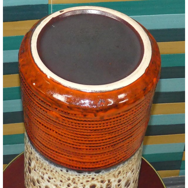 Brown-Orange Fat Lava Ceramic Floor Vase from Jasba, 1970s For Sale - Image 12 of 15