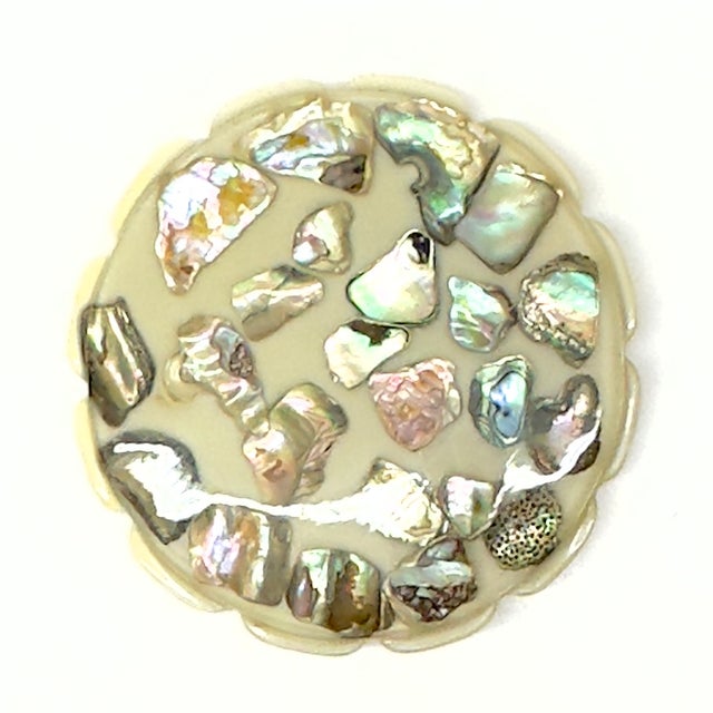 Mid 20th Century Mid-Century Resin & Abalone Trivet Curation - Group of 3 For Sale - Image 5 of 17