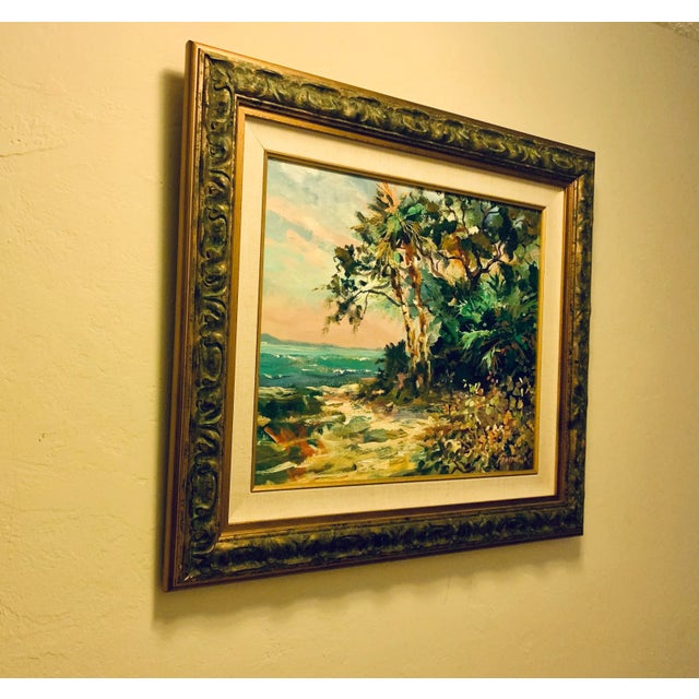 Contemporary Original Oil on Canvas of Beach Scene Hand Signed by Art Fronckowiack For Sale - Image 3 of 8