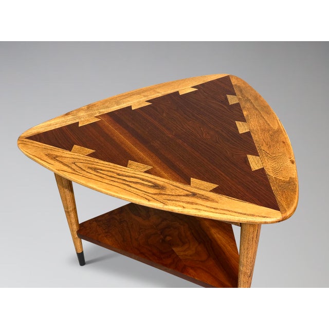 1960s Restored Lane Acclaim Guitar Pick Side Table Triangle Wedge End Table For Sale - Image 9 of 10