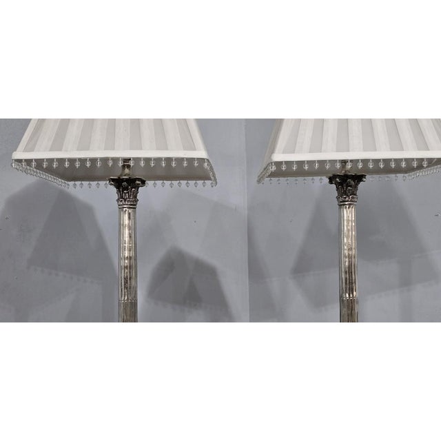 Large Silver-Plated Table Lamps, Set of 2 For Sale - Image 7 of 15