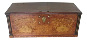 English Inlaid Marquetry Trunk Chest Coffer Coat of Arms C.129