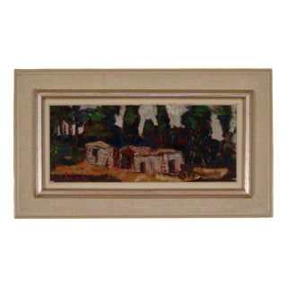 Bertil Wahlberg, Nestled Houses, 1960s, Oil on Canvas, Framed For Sale