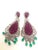 Bochic “Capri” Vintage Emerald, Ruby & Diamond Earrings Set In 18K Gold & Silver For Sale - Image 11 of 13