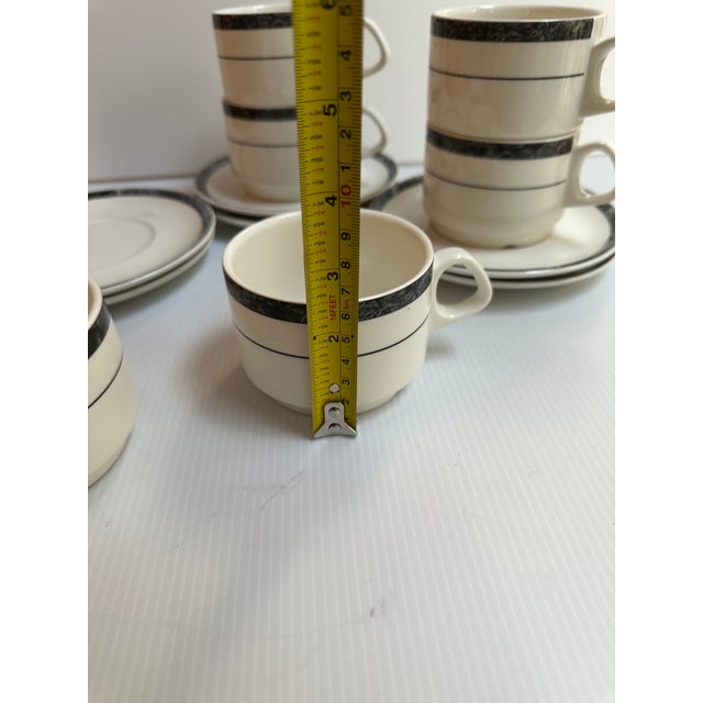 1980s Villeroy & Boch 6 Coffee/Tea Cups and Matching 6 Saucers Made in Luxembourg For Sale - Image 15 of 16