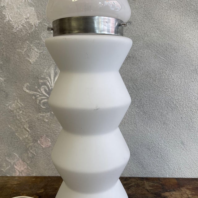 Space Age Murano and Opal Glass Table Lamp attributed to Mazzega, 1980s For Sale - Image 18 of 18
