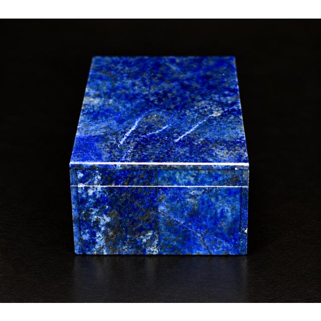 Lapis Lazuli Box Single Panel Whole Slab Top Italian Made No Dyes or Fillers For Sale - Image 9 of 13