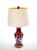 Pair of Mid-20th Century Burgundy Red Porcelain Chinoiserie Heron Table Lamps For Sale - Image 4 of 12