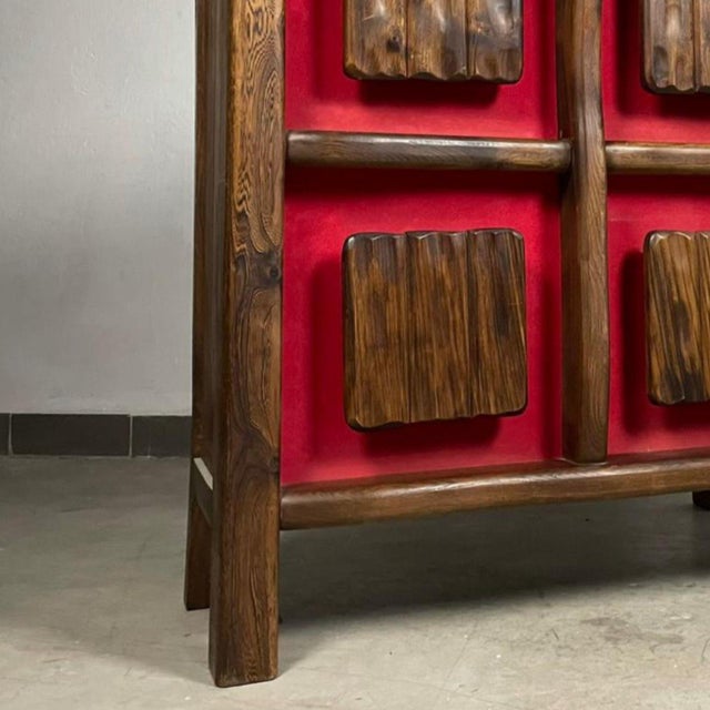 Mid-Century Scandinavian Style Brutalist Backlit Bar Cabinet in Wood, 1970s For Sale - Image 6 of 8