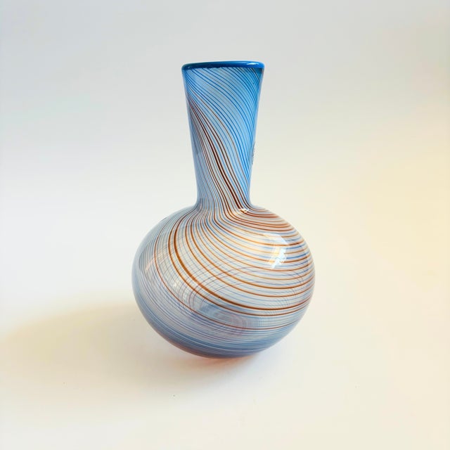 Mid-Century Modern Dansk Mezza Filigrana Glass Vase For Sale - Image 3 of 9