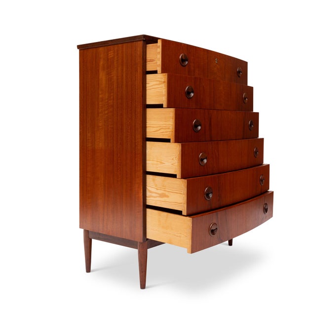 Vintage Danish Mid-Century Teak Six-Drawer Tallboy Dresser For Sale - Image 4 of 7