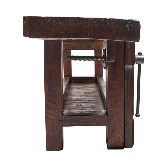 Chestnut Antique French Workbench For Sale - Image 8 of 9