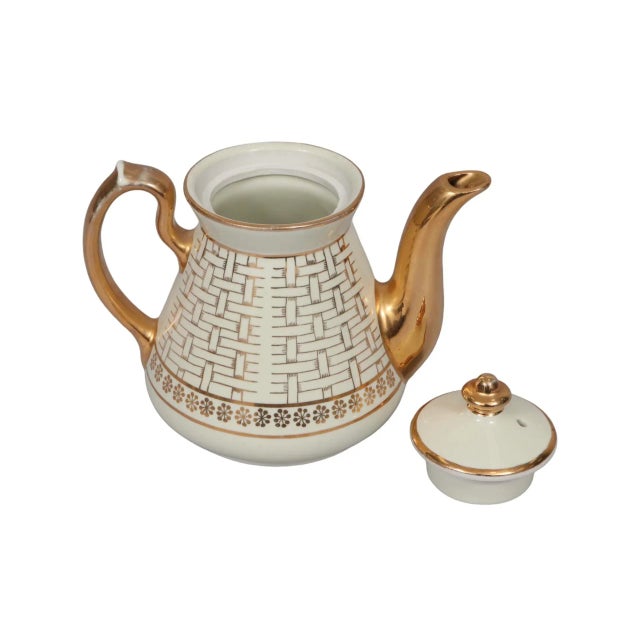 American Basket Weave Ceramic Teapot by Hall's For Sale - Image 3 of 6