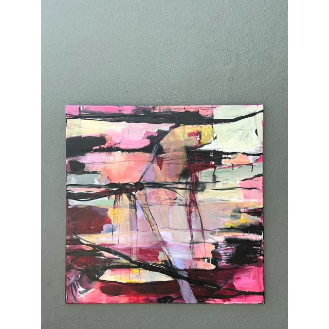 Vintage Abstract Expressionist Oil Painting on Canvas For Sale - Image 4 of 12