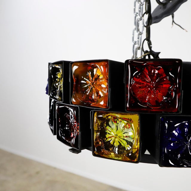 1970s Hand Blown Glass Chandeliers by Feders For Sale - Image 6 of 13