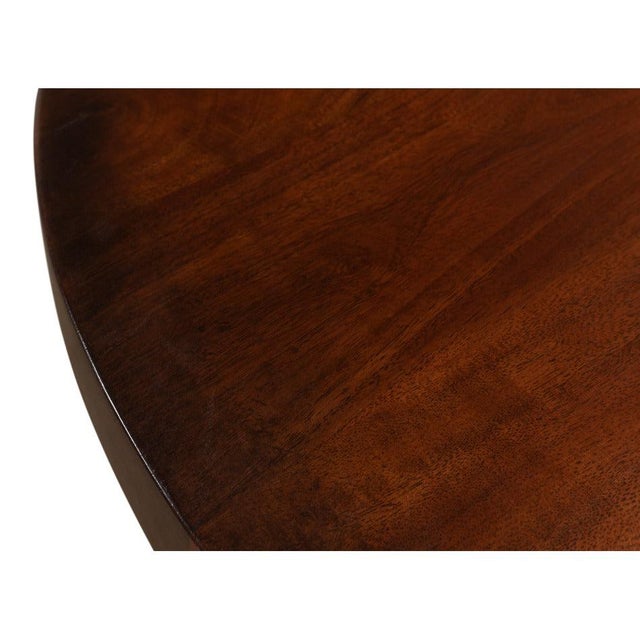 Industrial Bistro Table with Solid Walnut Top, 32 Inch Round For Sale - Image 10 of 12