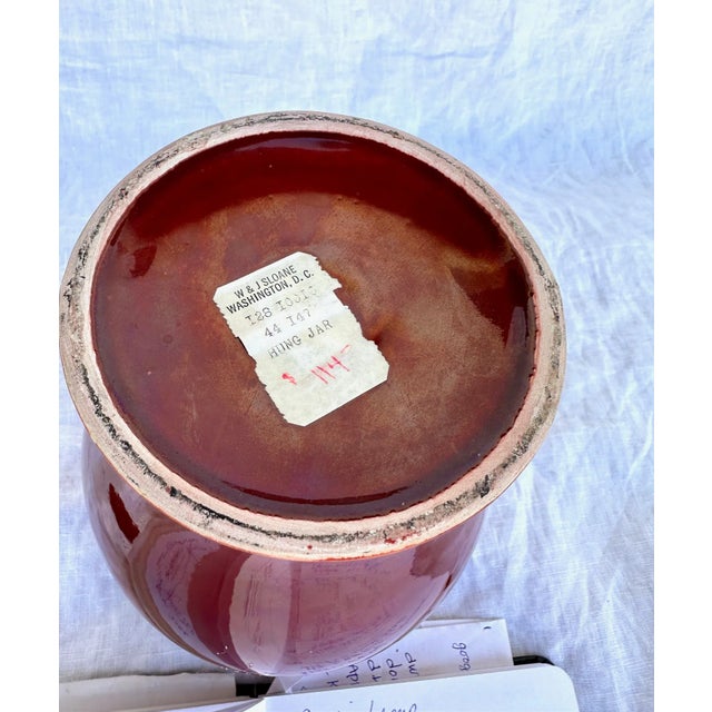 W & J Sloane Burgundy Hung Ginger Jar For Sale In Palm Springs - Image 6 of 7
