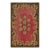 1930s Red Floral Folk Art Antique American Hooked Rug 4' 3" X 6' 9" Handmade Wool Carpet For Sale