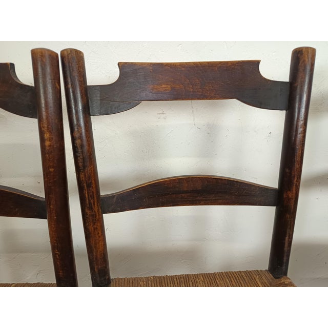 Rustic Straw Chairs, Set of 4 For Sale - Image 11 of 18