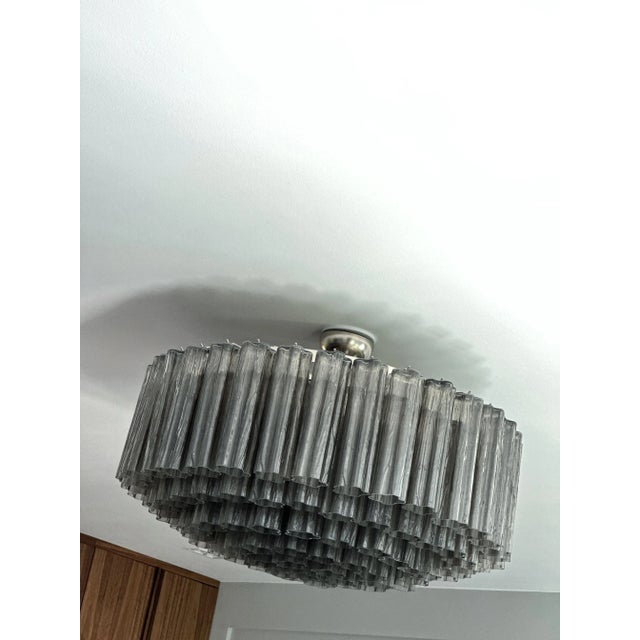 Murano chandelier tubular flat - xxl murano glass chandelier with tubular glass prisms. Contemporary chandelier in...