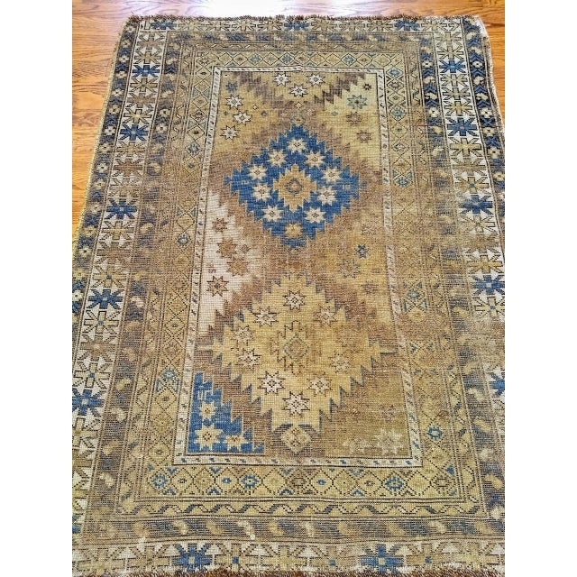 An exquisite 19th-century Caucasian Shirvan area rug, masterfully handwoven in the historic Azerbaijan region of the...