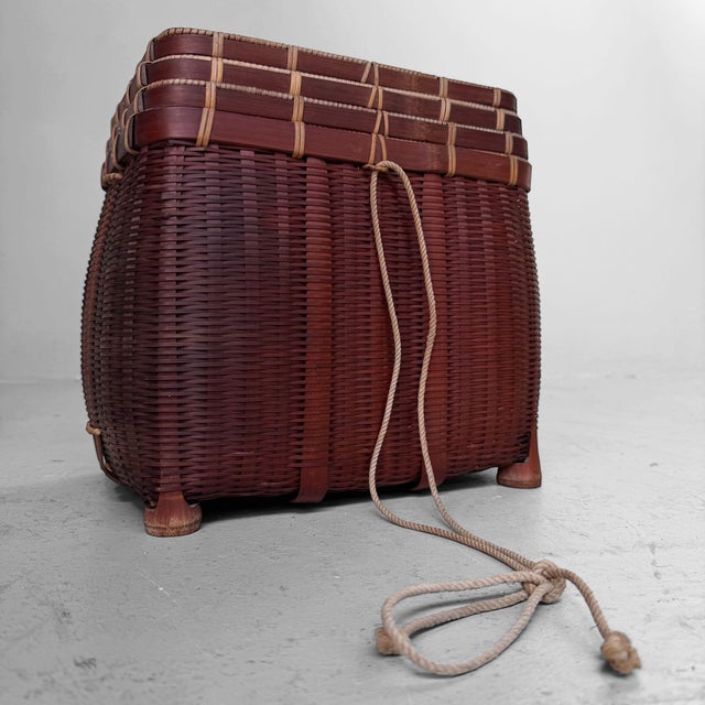 Vintage Japanese Nesting Bamboo Baskets, 1950, Set of 4 For Sale - Image 10 of 10