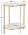 Modern Dove End Table in Gold with White Faux Marble For Sale - Image 3 of 8