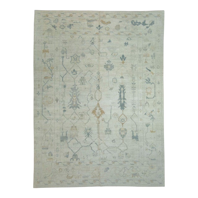 Turkish Oushak Rug 9'2" x 12'5" #18694 For Sale