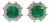Colombian Emerald Earrings With Earth-Mined Diamond Accents: Solid 14k Gold, 5mm For Sale
