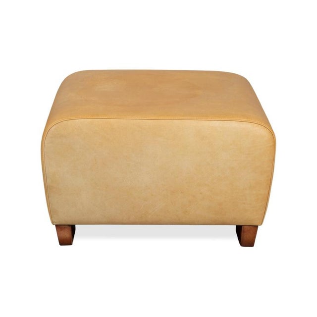 Tan Cognac Leather Ottoman from Machalke For Sale - Image 8 of 9