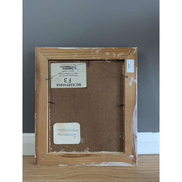 1991 'Cake & Blooms' Vintage Original Still Life Interior Oil Painting, Framed For Sale - Image 9 of 9