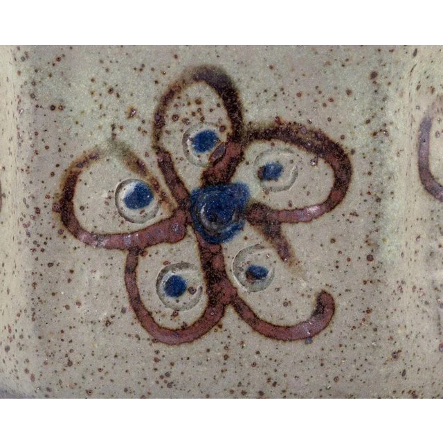 Hexagonal Ceramic Vase in Raku Technique from Birgit Krog, 1970s For Sale - Image 4 of 8