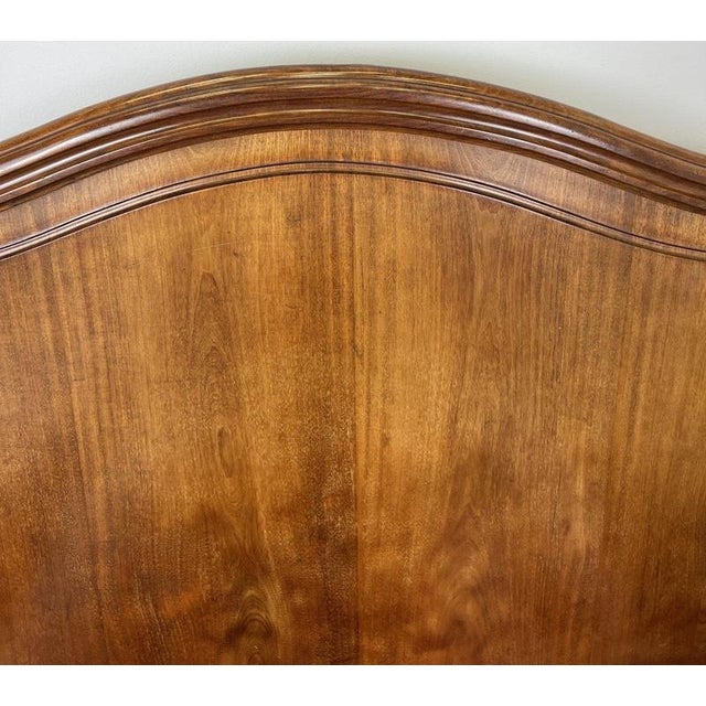 Antique French Style Double Bed Frame with Carved Walnut Headboard For Sale - Image 9 of 18