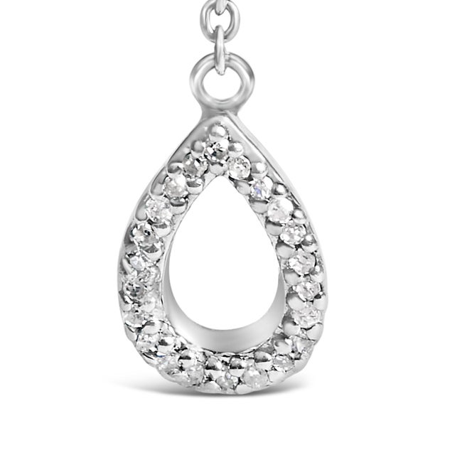 Haus of Brilliance Sterling Silver Created Blue Sapphire and Diamond Accent Y Necklace For Sale - Image 4 of 4