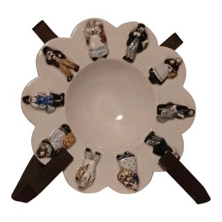 Keramos Vienna Figural Bowl by Anton Kliber – Mid-Century Austrian Folk Art For Sale