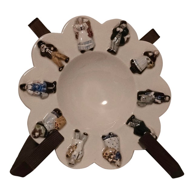 Keramos Vienna Figural Bowl by Anton Kliber – Mid-Century Austrian Folk Art For Sale