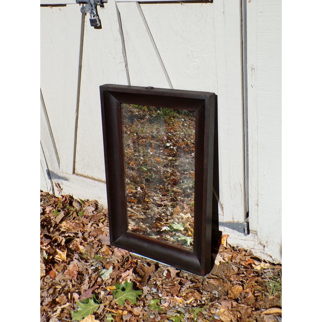 Late 19th Century Vintage Mahogany Victorian Art Nouveau Deep Well Mirror Entry Mantle Mirror For Sale - Image 5 of 13