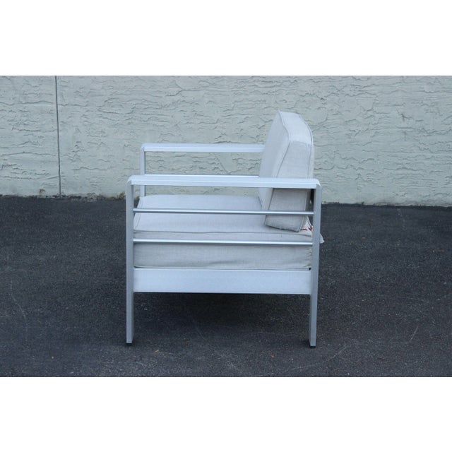 2010s Mozaic Company Modern Pair of Aluminum Outdoor Lounge Chairs For Sale - Image 5 of 12